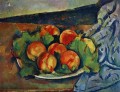 Plato de melocotones Paul Cezanne Impresionismo bodegón